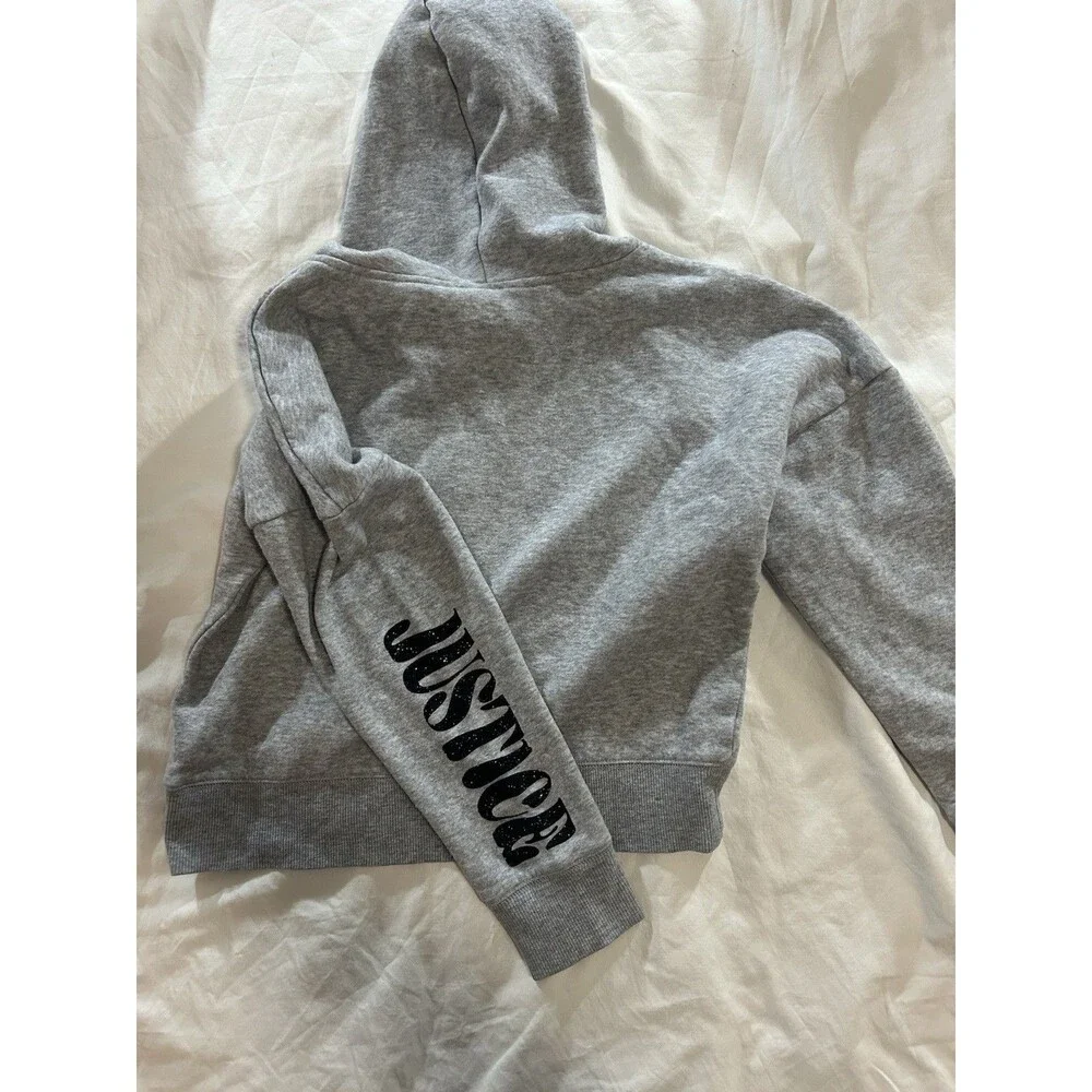 Girls Justice Hoodie Size 7/8 Happiness Is A State of Mind Sweatshirt